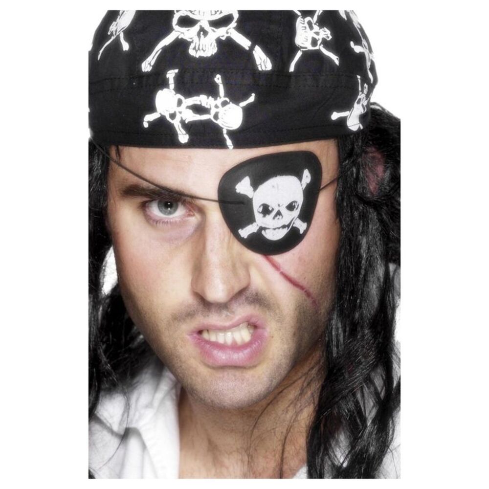Smiffys Pirate Eye Patch / White/Black